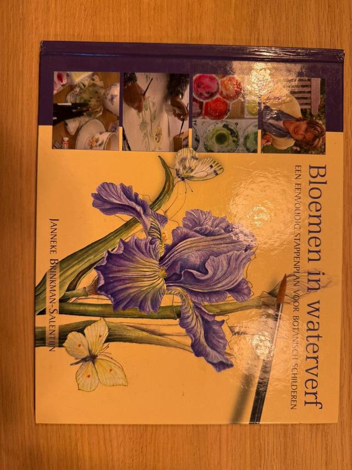 Bloemen in waterverf boek - Janneke Brinkman-Salentijn, Boeken, Hobby en Vrije tijd, Zo goed als nieuw, Tekenen en Schilderen