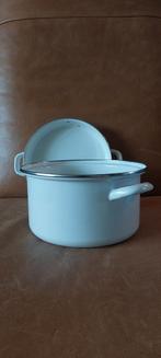 Vintage Emaille Soeppan met Deksel, Ophalen of Verzenden, Gebruikt, Overige materialen, Kookpan of Snelkookpan