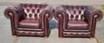Set van 2 Chesterfield club fauteuils + BEZORGING GRATIS, Ophalen of Verzenden