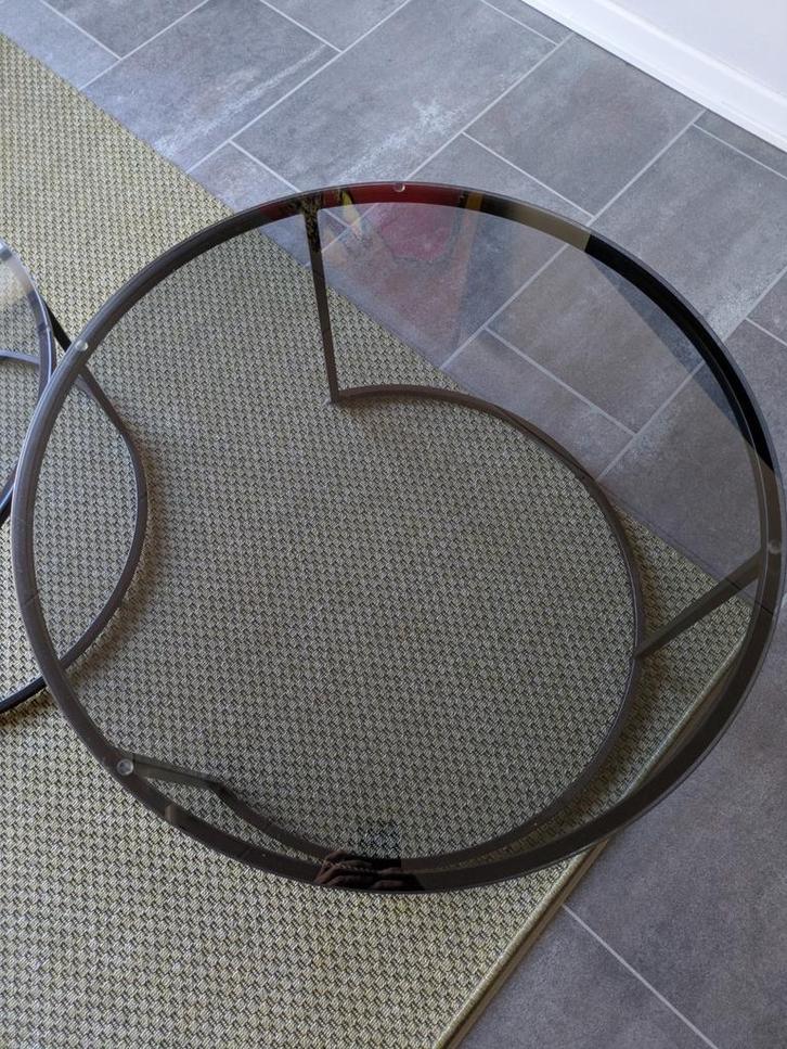 Salontafel (uit twee delen) met glasplaat, Huis en Inrichting, Tafels | Salontafels, Gebruikt, Minder dan 50 cm, 50 tot 100 cm