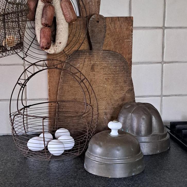 Brocante oude eiermand eiermandje mandje *Etage3*, Huis en Inrichting, Woonaccessoires | Overige, Gebruikt, Ophalen of Verzenden