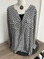 M&S ZWART/WITTE BLOUSE, maat 46, Verzenden, Zo goed als nieuw, Maat 46/48 (XL) of groter, Zwart