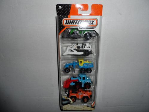 Matchbox 5 Pack - Construction Zone - Constructie (2014) D3, Hobby en Vrije tijd, Modelauto's | Overige schalen, Nieuw, Tractor of Landbouw