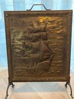 Antiek Koperen Haardscherm met Schip, Ophalen of Verzenden, Koper