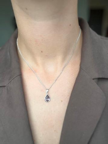 Lucardi zilveren zilver sterling 925 ketting nieuw amethist beschikbaar voor biedingen