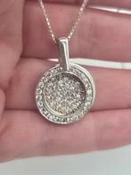 Zilveren Ketting 925 50cm, Met strass, Verzenden, Zo goed als nieuw, Zilver