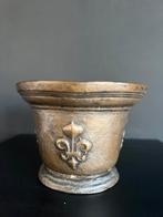 17e Eeuwse Franse Bronzen Vijzel Fleur de Lis, Antiek en Kunst, Ophalen of Verzenden, Brons