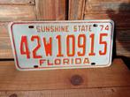 Vintage kentekenplaat uit Florida USA 1974, Ophalen of Verzenden, Gebruikt, Auto's