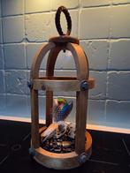 Decoratieve houten lantaarn met schedel en veren, Ophalen of Verzenden, Nieuw