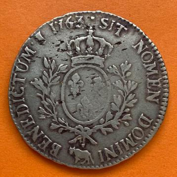 Frankrijk Ecu 1763 mint teken koe (Pau) zilver beschikbaar voor biedingen