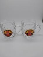 2 leuke kleine bierpullen van Unox, Verzamelen, Glas en Borrelglaasjes, Ophalen of Verzenden, Zo goed als nieuw, Bierglas