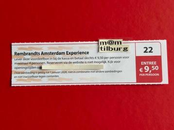 Bon 22 Rembrandts Amsterdam Experience €9,50 p.p. beschikbaar voor biedingen