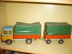 Mie18<>; oude blikken goso vrachtwagen met aanhanger, Antiek en Kunst, Ophalen of Verzenden