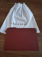 Clutch, etui, leer, Longchamp, kleur chestnut, Verzenden, Zo goed als nieuw, Overige kleuren, Overige typen