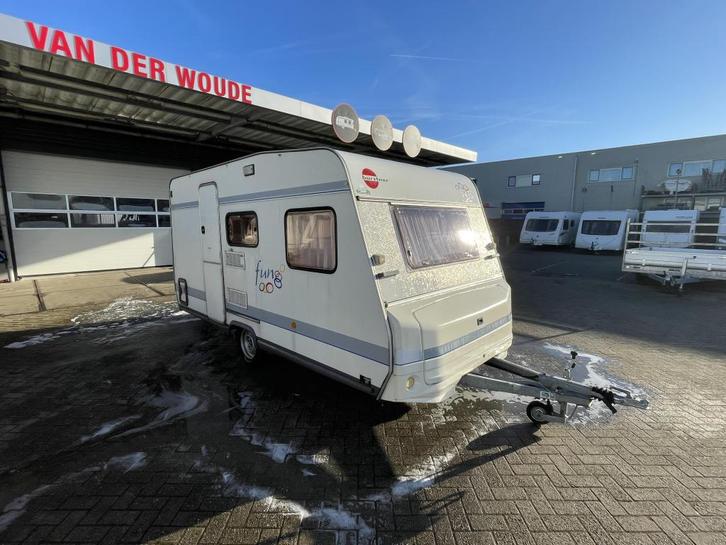 Bürstner Fun 420 Zitje dwarsbed toile, Caravans en Kamperen, Caravans, Bedrijf, 750 - 1000 kg, Standaardzit, Bürstner, Dwarsbed