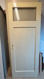 Paneeldeur met glas, jaren 30, Doe-het-zelf en Verbouw, Deuren en Horren, Ophalen, Gebruikt, Minder dan 80 cm, Binnendeur