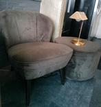 Woood Stoel met Poef/Bijzettafel - Karwei, Ophalen, Gebruikt, Stof, Eén