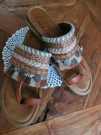 Ibiza slippers LEER  37 nude/ bruin tinten Zgan!!, Kleding | Dames, Schoenen, Ophalen of Verzenden, Zo goed als nieuw, Bruin