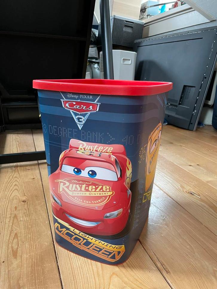 Cars 3 Opbergbak / Prullenbak, Huis en Inrichting, Woonaccessoires | Prullenbakken, Gebruikt, Kunststof, Minder dan 50 cm, 10 tot 20 liter