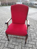Klassieke noten fauteuile met webbing rug en los kussen, Antiek en Kunst, Ophalen