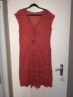 dames roze gehaakte kante midi lange jurk dress mt 44, Boetiek, Maat 42/44 (L), Ophalen of Verzenden, Zo goed als nieuw