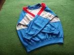 vintage skitrui, 80s trui wintersport blauw rood grijs M/L, Verzenden, Zo goed als nieuw