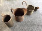 Vier oude maatbekers, Antiek en Kunst, Antiek | Tin, Ophalen of Verzenden