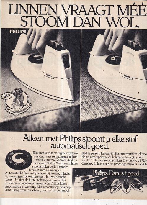 Retro reclame 1980 Philips strijkijzer dan is 't goed, Verzamelen, Retro, Overige typen, Ophalen of Verzenden