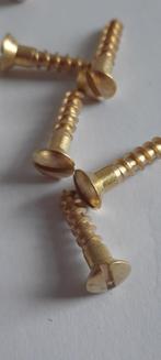 25- 200st Messing houtschroeven lenskop 3,5x16 mm hobby, Verzenden, Nieuw, Minder dan 180 cm, Palen