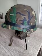 Legerhelm, US model helm met camo overtrek, Militaire helm, Ophalen of Verzenden, Landmacht, Nederland, Helm of Baret
