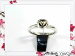16179 Pandora Zilveren ring met geelgoud hart, Ophalen of Verzenden, Zo goed als nieuw, 17 tot 18, Dame