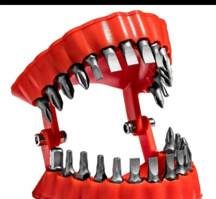 Bit Houder - Rode Tanden Design, Doe-het-zelf en Verbouw, Gereedschap | Handgereedschap, Nieuw, Ophalen of Verzenden