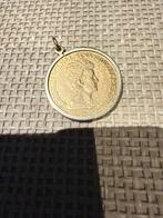 Gouden tientje Wilhelmina 1917 in hanger, Ophalen of Verzenden, Gebruikt, Goud, Overige voorstellingen