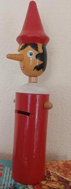 Vintage Houten Pinokkio Spaarpot, Verzamelen, Spaarpotten, Ophalen of Verzenden, Gebruikt, Metaal of Blik, Overige thema's