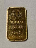 2 x 5 gram 999.9 goudbaar, Ophalen of Verzenden, Goud