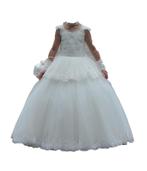 communiejurk,100% handgemaakt, voorzien van 100en steentjes, Kinderen en Baby's, Kindermode-accessoires, Ophalen, Zo goed als nieuw