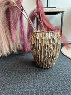 Schelpenvaas en schelpen dienblad, Huis en Inrichting, Overige kleuren, Verzenden, Minder dan 50 cm, Glas