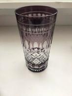 5 vintage glazen paars met cut - to - clear motief handmade, Ophalen of Verzenden, Gebruikt, Waterglas