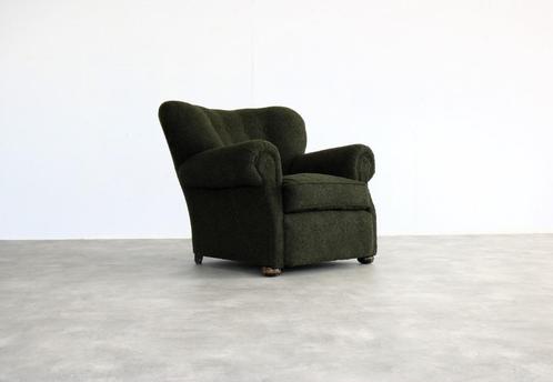 vintage fauteuil | jaren 50 | Fritz Hansen | Denemarken, Huis en Inrichting, Fauteuils, Gebruikt, Hout, Stof, Ophalen of Verzenden