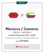 Marokko - comoren cat 2 (africa cup), Tickets en Kaartjes, Twee personen, Overige soorten
