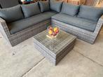 Loungeset tuinset wicker antraciet, Ophalen, Bank, Zo goed als nieuw, Loungeset