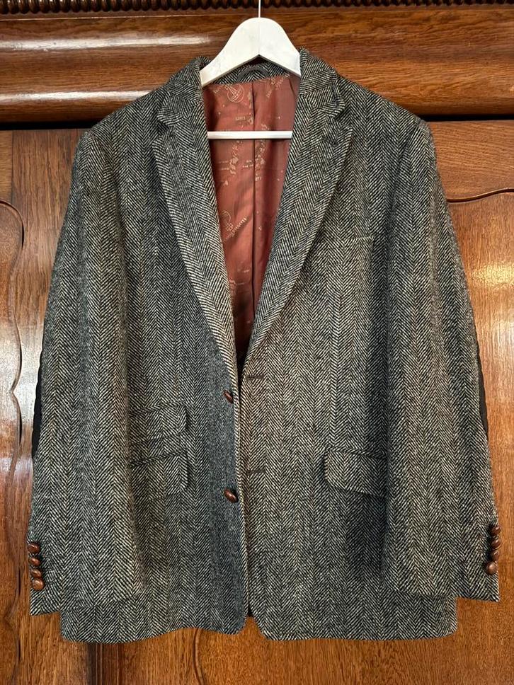 Harris Tweed donkergrijs 25 medium, Kleding | Heren, Kostuums en Colberts, Zo goed als nieuw, Maat 48/50 (M), Grijs, Ophalen of Verzenden
