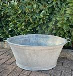 Brocante oude ovale zinken teil 74 x 59 cm, Ophalen of Verzenden