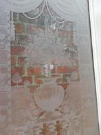 206,5hx73br Paneeldeur met ge-etst glas, vaas bloemen, Antiek en Kunst, Ophalen