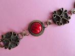 jwg Vintage 60s bohemian boho armband retro rood stenen, Verzenden, Overige materialen, Armband