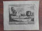 55 / Huis te Velsen - Originele gravure uit 1736, Antiek en Kunst, Kunst | Etsen en Gravures, Ophalen of Verzenden