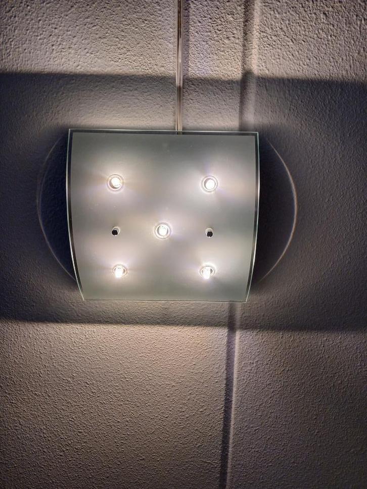Plafondlamp incl. ledlampjes dimbaar, Huis en Inrichting, Lampen | Plafondlampen, Gebruikt, Glas, Metaal, Ophalen