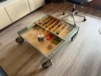Design salontafel industrial design 77x77cm, Huis en Inrichting, Ophalen, Gebruikt, 100 tot 150 cm, 50 tot 100 cm
