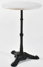 Marmeren tafel met gietijzeren onderstel Ø 50 x 72 cm, Ophalen of Verzenden, Nieuw