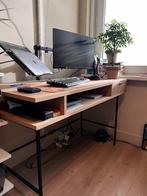 Modern bureau met dubbele tafelblad en opbergruimte, Huis en Inrichting, Bureaus, Ophalen, Zo goed als nieuw, Bureau